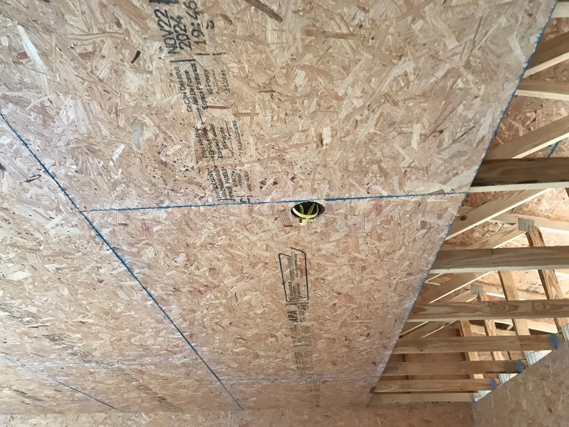 Ceiling wiring before finish panels