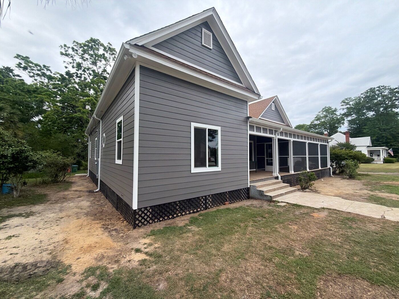 Siding and screened porch exterior